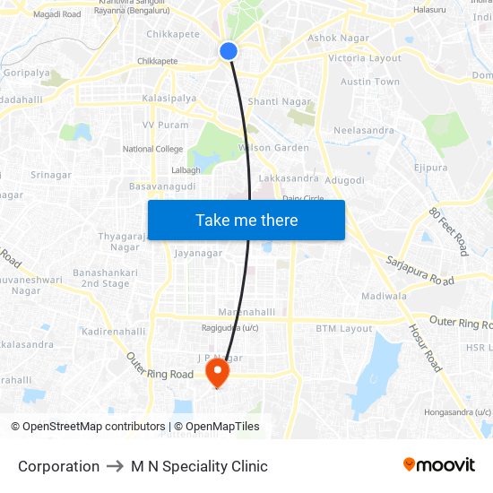 Corporation to M N Speciality Clinic map