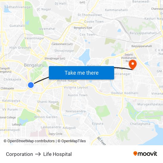 Corporation to Life Hospital map