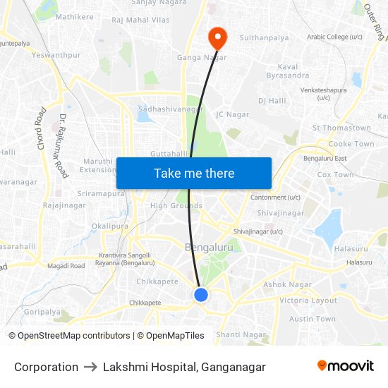Corporation to Lakshmi Hospital, Ganganagar map