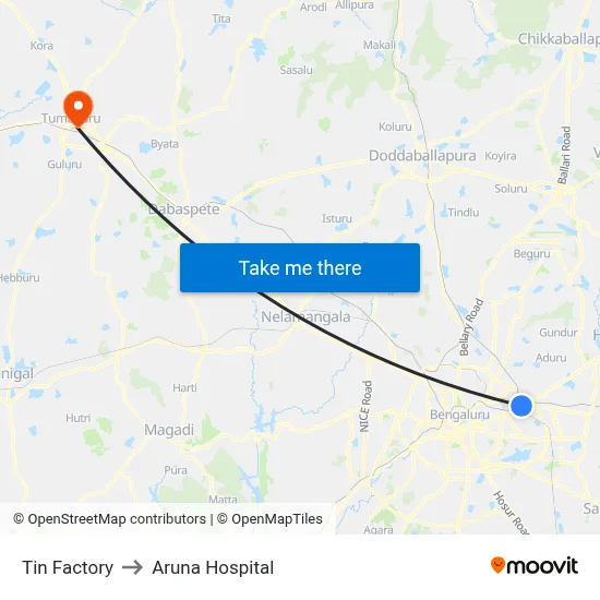Tin Factory to Aruna Hospital map