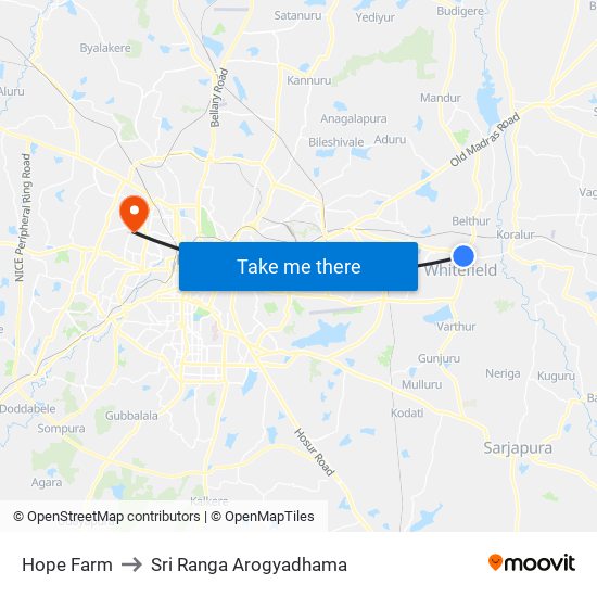 Hope Farm to Sri Ranga Arogyadhama map