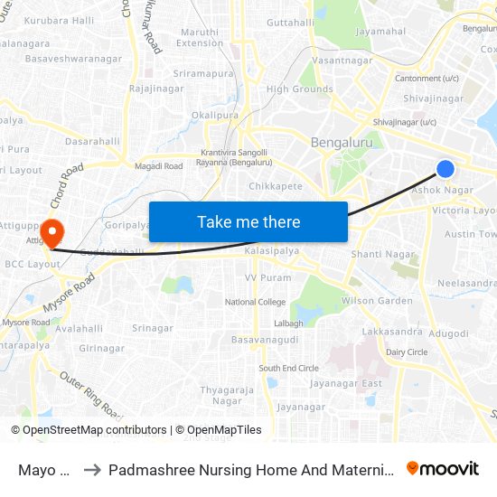 Mayo Hall to Padmashree Nursing Home And Maternity Home map