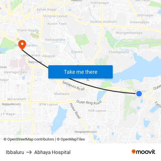 Ibbaluru to Abhaya Hospital map