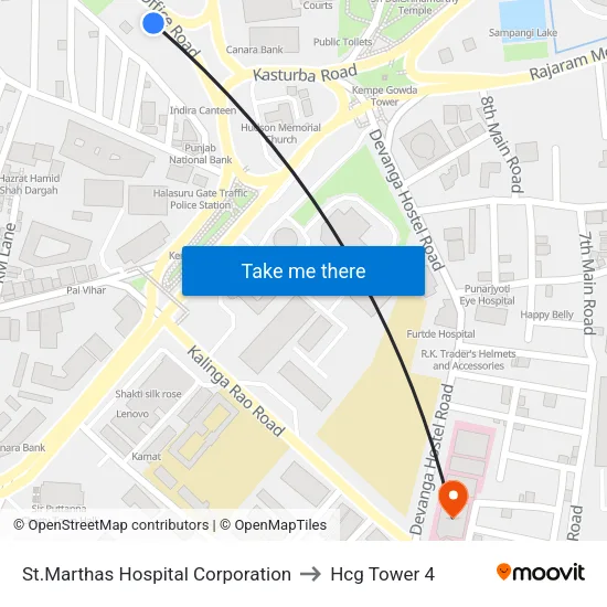 St.Marthas Hospital Corporation to Hcg Tower 4 map