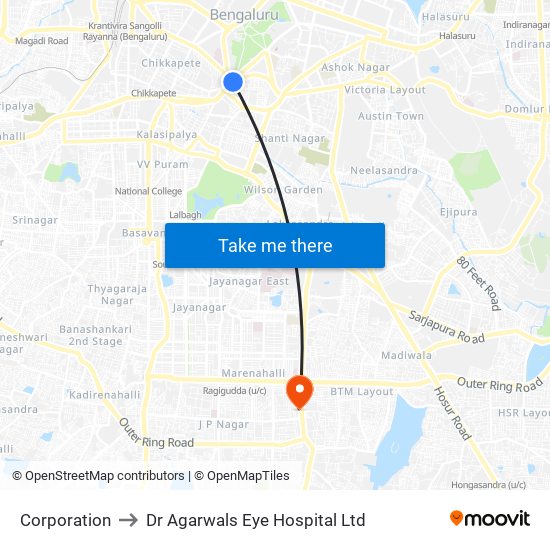 Corporation to Dr Agarwals Eye Hospital Ltd map