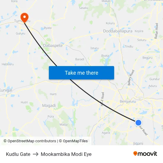 Kudlu Gate to Mookambika Modi Eye map