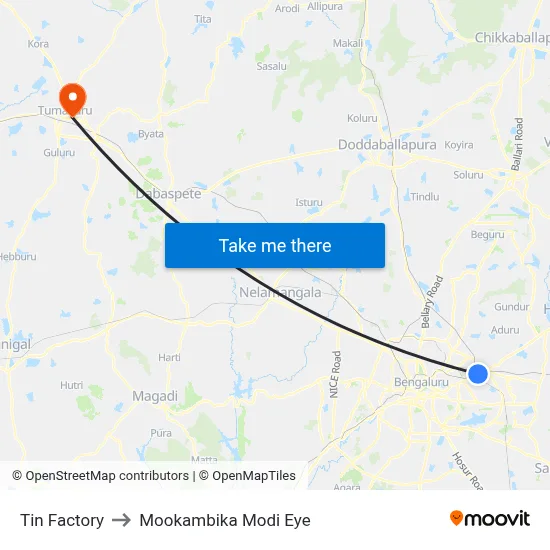 Tin Factory to Mookambika Modi Eye map