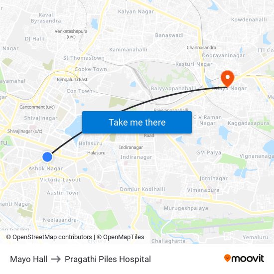 Mayo Hall to Pragathi Piles Hospital map