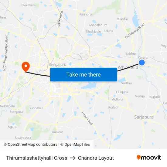 Thirumalashettyhalli Cross to Chandra Layout map