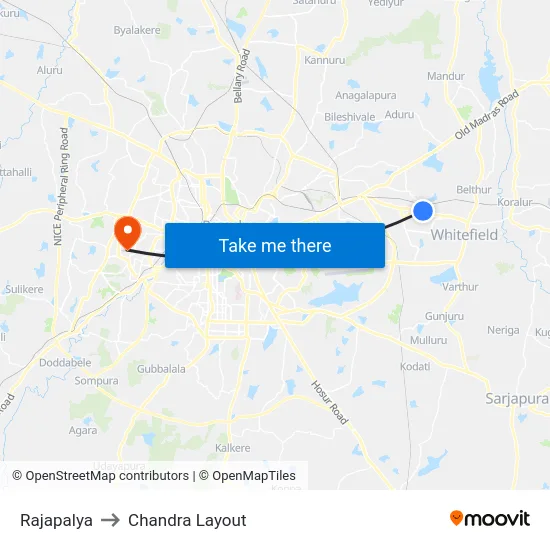Rajapalya to Chandra Layout map
