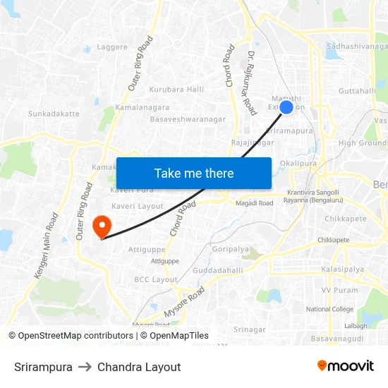 Srirampura to Chandra Layout map