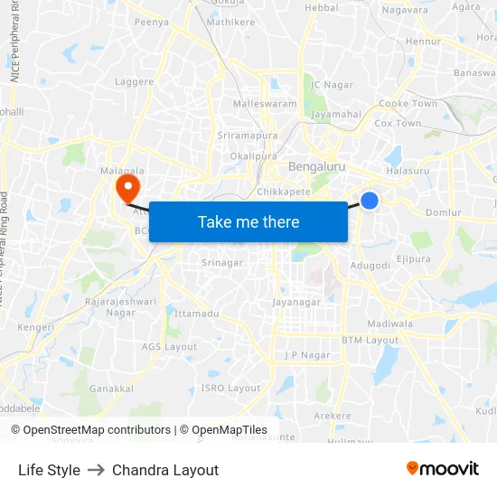Life Style to Chandra Layout map