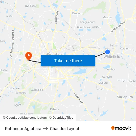 Pattandur Agrahara to Chandra Layout map