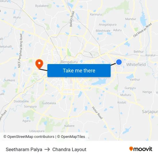Seetharam Palya to Chandra Layout map