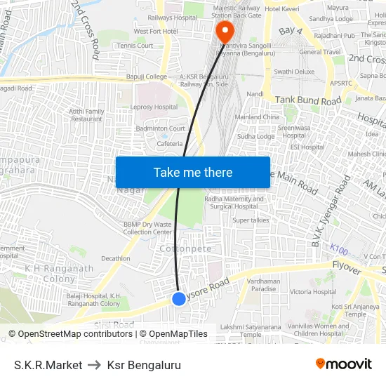 एस.के.आर. मार्केट to केएसआर बेंगलुरु map