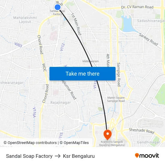 Sandal Soap Factory to Ksr Bengaluru map
