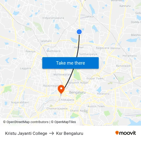 Kristu Jayanti College to Ksr Bengaluru map