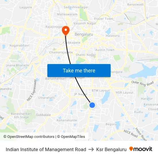Indian Institute of Management Road to Ksr Bengaluru map