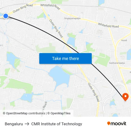 Bengaluru to CMR Institute of Technology map