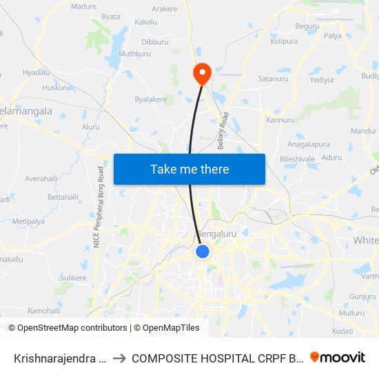 Krishnarajendra Market to COMPOSITE HOSPITAL CRPF BENGALURU map