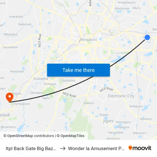 Itpl Back Gate Big Bazzar to Wonder la Amusement Park map