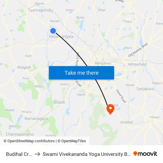 Budihal Cross to Swami Vivekananda Yoga University Bangalore map