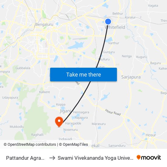 Pattandur Agrahara Gate to Swami Vivekananda Yoga University Bangalore map