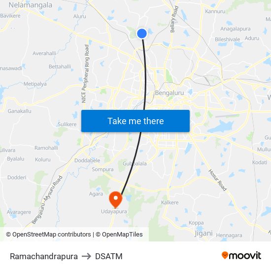 Ramachandrapura to DSATM map
