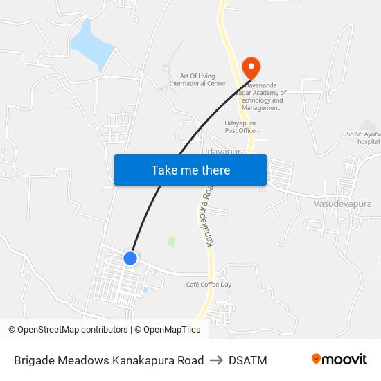 Brigade Meadows Kanakapura Road to DSATM map