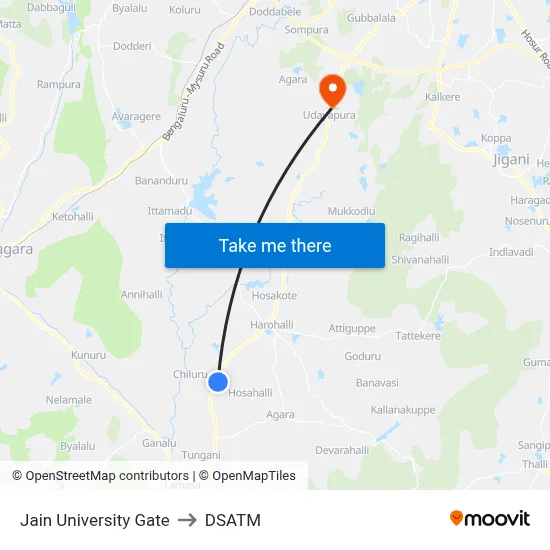 Jain University Gate to DSATM map