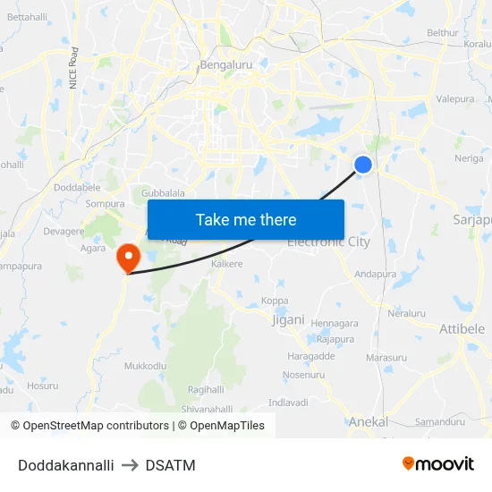 Doddakannalli to DSATM map
