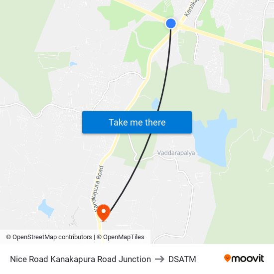 Nice Road Kanakapura Road Junction to DSATM map