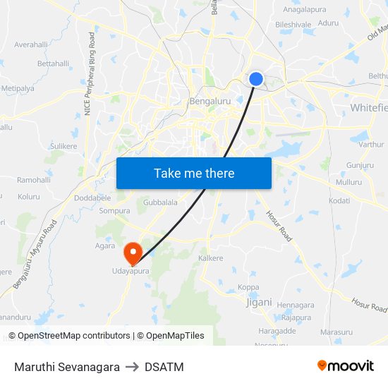 Maruthi Sevanagara to DSATM map
