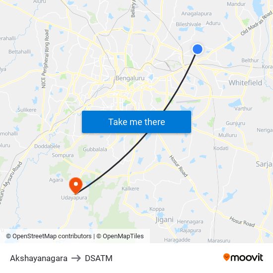 Akshayanagara to DSATM map