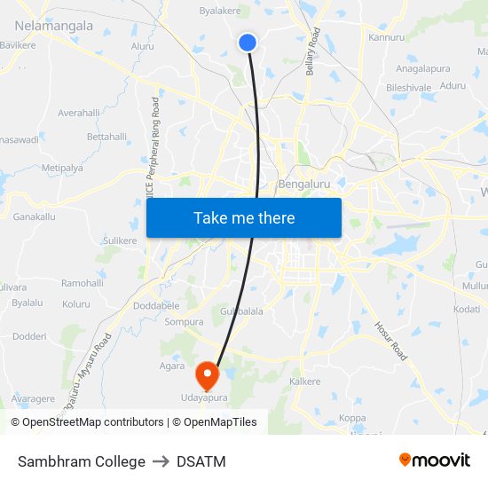 Sambhram College to DSATM map