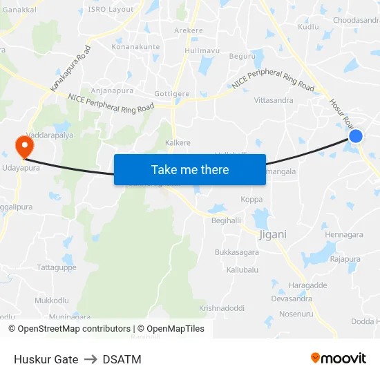 Huskur Gate to DSATM map