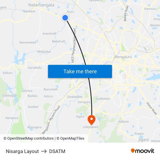 Nisarga Layout to DSATM map