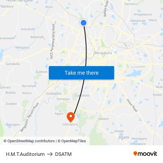 H.M.T.Auditorium to DSATM map