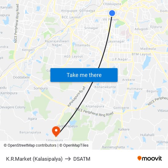 K.R.Market (Kalasipalya) to DSATM map