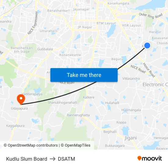 Kudlu Slum Board to DSATM map