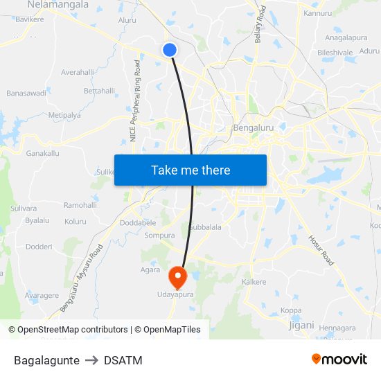 Bagalagunte to DSATM map