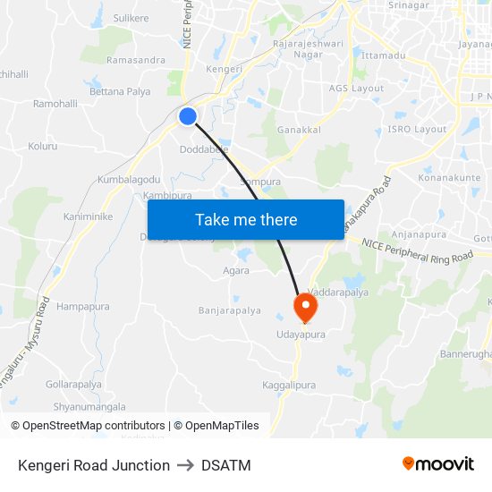 Kengeri Road Junction to DSATM map