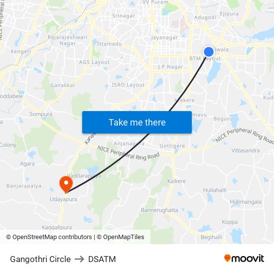 Gangothri Circle to DSATM map