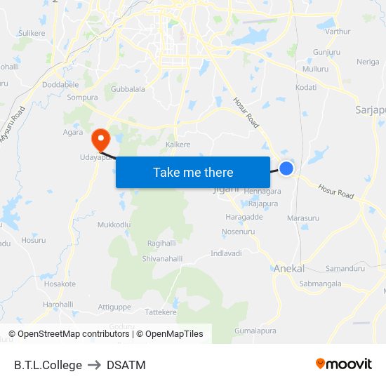 B.T.L.College to DSATM map