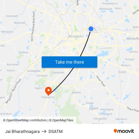 Jai Bharathnagara to DSATM map