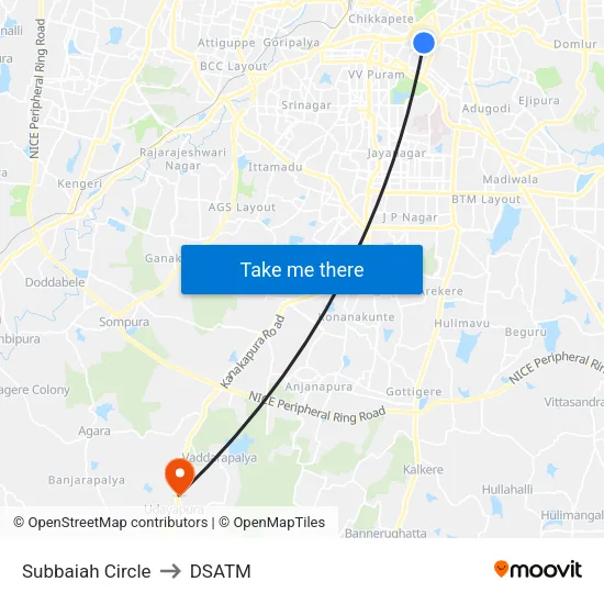 Subbaiah Circle to DSATM map