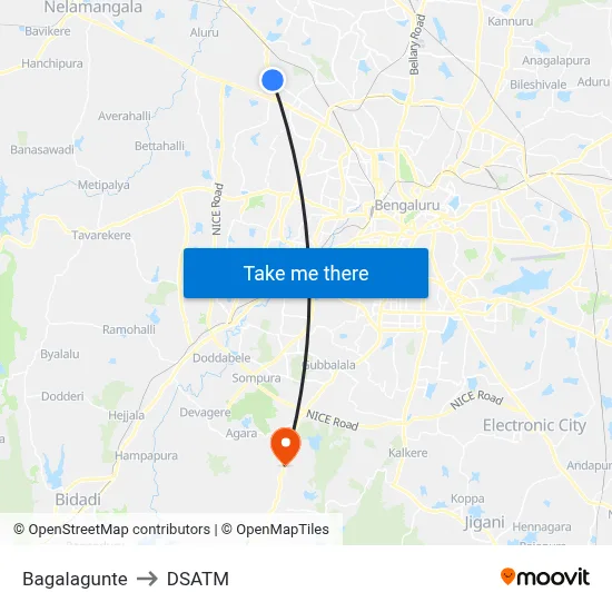 Bagalagunte to DSATM map