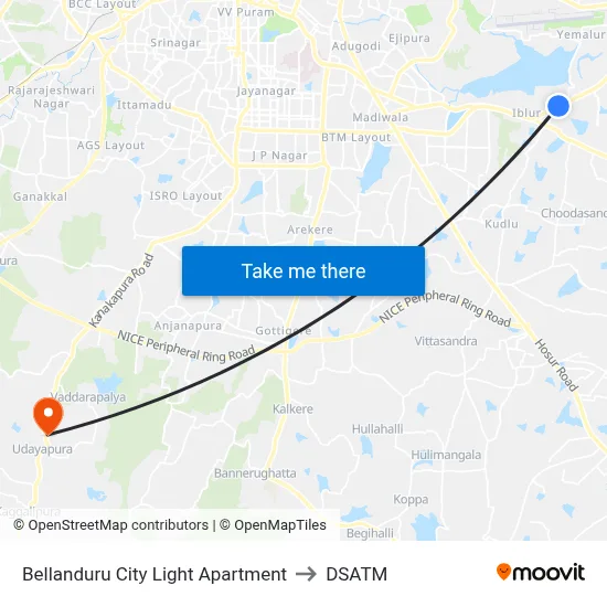 Bellanduru City Light Apartment to DSATM map