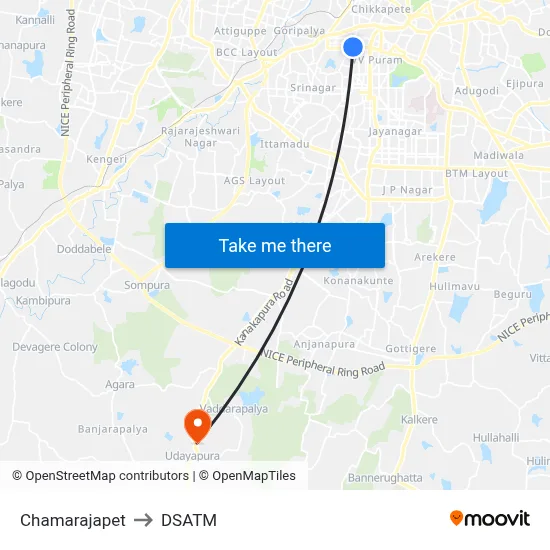 Chamarajapet to DSATM map