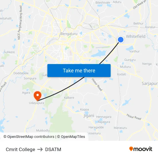 Cmrit College to DSATM map